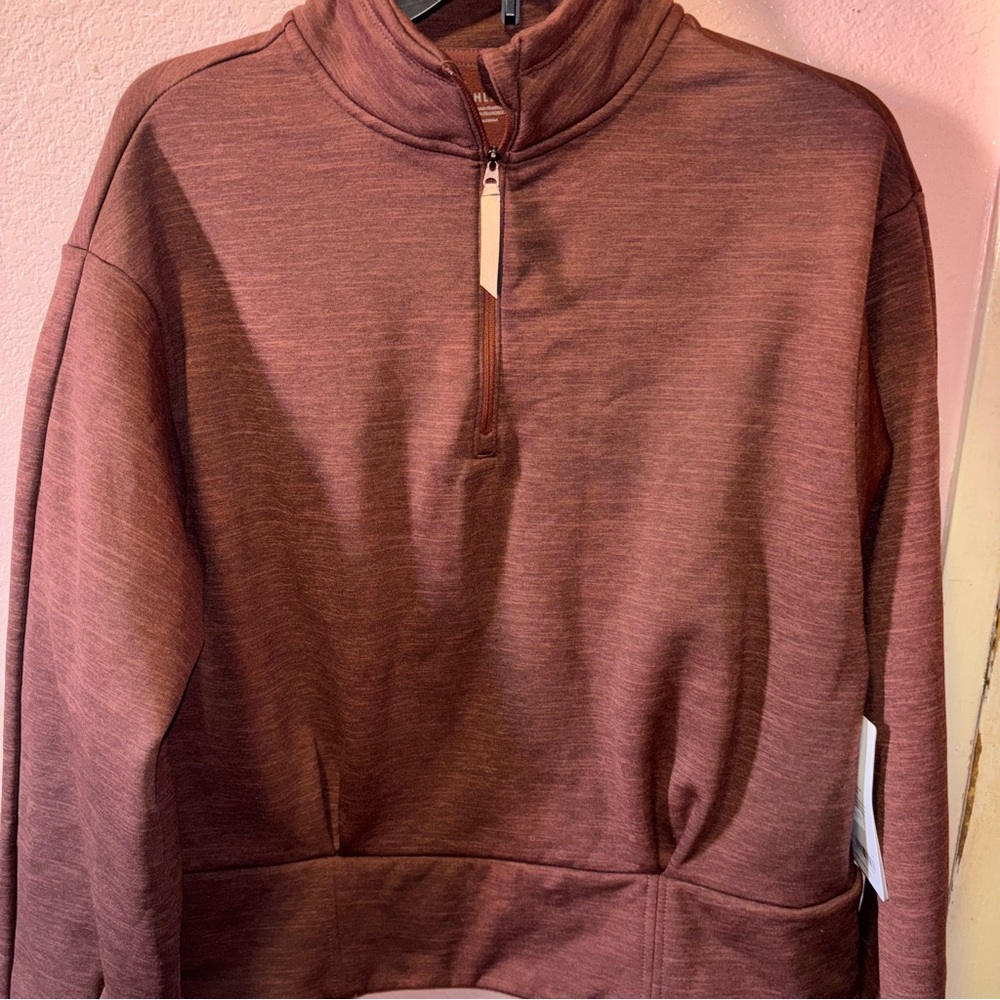 Athleta Altitude Polartec Half Zip Sweatshirt - Women's Size Medium - Brown